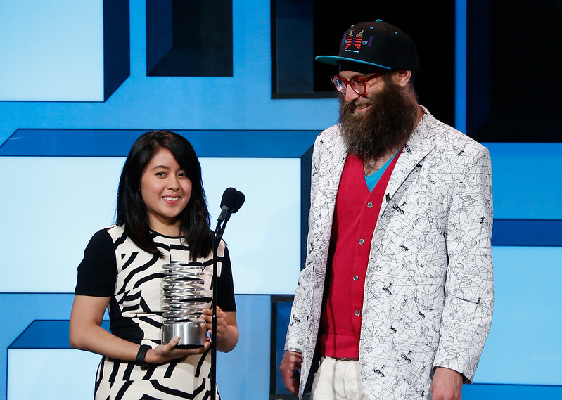 Sabrina Majeed and Jesse Shapins of Buzzfeed at The 19th Annual Webby Awards