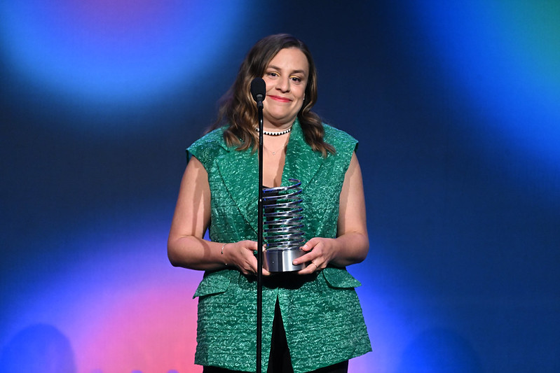  Rachel Ghiazza speaks onstage during the 27th Annual Webby Awards