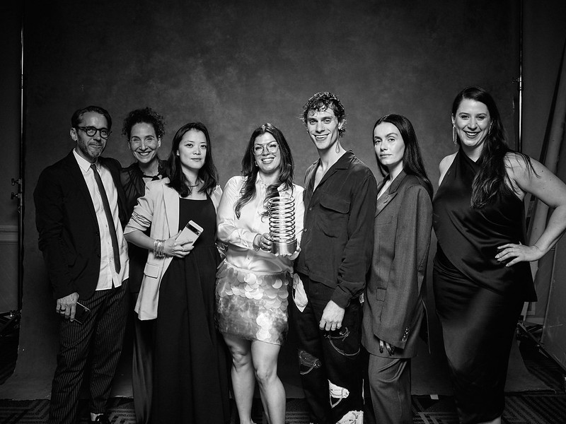 Fiona Su, Lucas Miller, Zach Oferton, Aaron Dutcher, Kate Easterly, Eva Donaldson and Susanna Applebaum from Google Pixel at the 28th Webby Awards