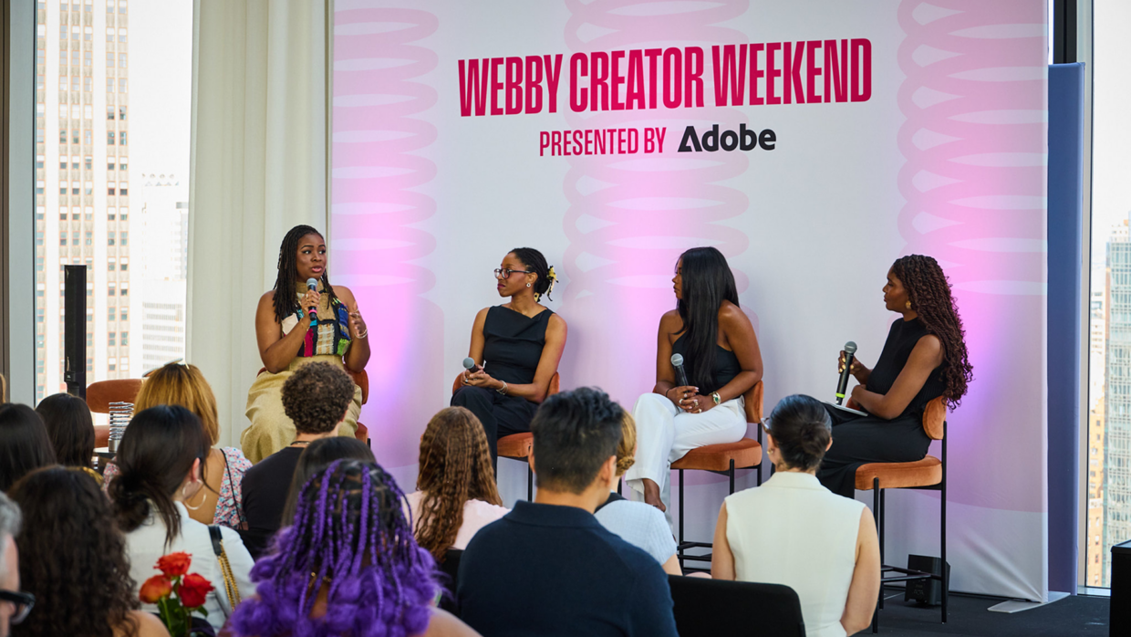 Black & Viral panelists included (L-R) Vanessa Mbonu, Nimay Ndolo, Clarke Peoples and Webby Head of Content, Jordana Jarrett 